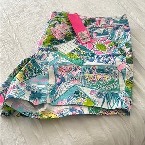 Lilly Pulitzer Pink and Blue Skorts Vibrant Summer Style